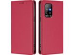 Custodia Per Telefono Cellulare Per Oppo A94 5G, Custodia Magnetica Antiurto Con Supporto In Finto Cuoio Flip Cover Rosso