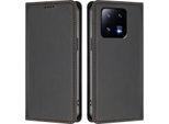 Custodia In Pelle Per Xiaomi 13 Pro, Flip Case Magnetico In Finto Cuoio Con Supporto Nero