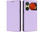 Custodia Per Telefono Cellulare Per Zte Nubia Music 2, Custodia Magnetica Antiurto Con Supporto In Finto Cuoio Flip Cover Viola