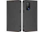 Custodia Per Xiaomi Mi 10T / Mi 10T Pro, Flip Cover In Finto Cuoio Antiurto Magnetica Con Supporto Nero