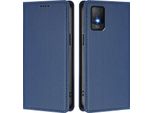Custodia Per Telefono Cellulare Per Tcl 403, Custodia Magnetica Antiurto Flip Cover In Finto Cuoio Con Supporto Blu Scuro