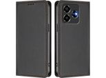Custodia In Pelle Per Zte Blade V60 Vita/V60 Design/Axon 60 Lite, Custodia Flip Magnetica In Finto Cuoio Con Supporto Nero