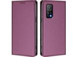 Custodia Per Xiaomi Mi 10T / Mi 10T Pro, Flip Cover In Finto Cuoio Antiurto Magnetica Con Supporto Viola