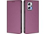 Custodia In Pelle Per Xiaomi Poco X4 Gt/Redmi Note 12T Pro, Custodia Flip Magnetica In Finto Cuoio Con Supporto Viola
