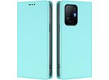 Custodia Per Xiaomi 11T / Xiaomi 11T Pro, Flip Cover In Finto Cuoio Antiurto Magnetica Con Supporto Turchese