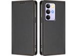 Custodia In Pelle Per Realme C85 Pro, Flip Case Magnetico In Finto Cuoio Con Supporto Nero