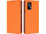Custodia Per Telefono Cellulare Per Realme Gt 5G/Realme Gt Neo, Custodia Magnetica Antiurto Flip Cover In Finto Cuoio Con Supporto Arancione