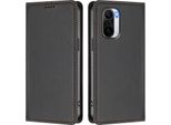 Custodia In Pelle Per Xiaomi Poco F3/Redmi K40/K40 Pro, Custodia Flip Magnetica In Finto Cuoio Con Supporto Nero
