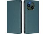 Custodia Per Sharp Aquos R10, Flip Cover In Finto Cuoio Antiurto Magnetica Con Supporto Verde