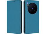 Custodia In Pelle Per Vivo X300 Pro, Custodia Magnetica In Finto Cuoio Flip Con Supporto Lake Blu