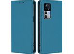 Custodia In Pelle Per Xiaomi 12T / Xiaomi 12T Pro, Flip Case Magnetico In Finto Cuoio Con Supporto Lake Blu