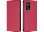 Custodia In Pelle Per Xiaomi Mi 10T / Mi 10T Pro, Flip Case Magnetico In Finto Cuoio Con Supporto Rosso