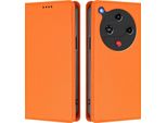 Custodia Per Telefono Cellulare Per Zte Nubia Focus 2, Custodia Magnetica Antiurto Con Supporto In Finto Cuoio Flip Cover Arancione