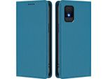 Custodia Per Telefono Cellulare Per Tcl 502, Flip Cover In Finto Cuoio Antiurto Magnetica Con Supporto Blu