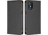 Custodia Per Telefono Cellulare Per Tcl 403, Flip Cover In Finto Cuoio Antiurto Magnetica Con Supporto Nero