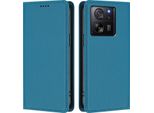 Custodia In Pelle Per Xiaomi 13T / Xiaomi 13T Pro, Flip Case Magnetico In Finto Cuoio Con Supporto Lake Blu