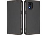 Custodia Per Telefono Cellulare Per Tcl 303, Flip Cover In Finto Cuoio Antiurto Magnetica Con Supporto Nero