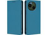 Custodia Per Sharp Aquos R9, Custodia Magnetica Antiurto Con Supporto In Finto Cuoio Flip Cover Blu