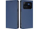 Custodia In Pelle Per Xiaomi Mi 11 Ultra, Flip Case Magnetico In Finto Cuoio Con Supporto Blu Scuro