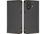Custodia In Pelle Per Ulefone Note 21, Flip Case Magnetico In Finto Cuoio Con Supporto Nero