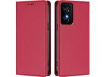 Custodia Per Cellulare Per Tcl 50 Se/Tcl 40 Nxtpaper, Custodia Magnetica Antiurto In Finto Cuoio Flip Cover Con Supporto Rosso