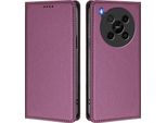 Custodia Per Telefono Cellulare Per Zte Blade V70 Max/Nubia V70 Max,Poliuretanoleather Flip Cover Custodia Magnetica Antiurto Con Supporto Viola