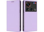 Custodia In Pelle Per Zte Nubia Z70 Ultra/Z70S Ultra, Custodia Flip Magnetica In Finto Cuoio Con Supporto Viola Chiaro