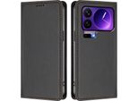 Custodia Per Xiaomi 17 Pro, Flip Cover In Finto Cuoio Antiurto E Magnetica Con Supporto Nero