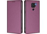 Custodia Per Xiaomi Redmi Note 9 4G, Custodia Magnetica Antiurto Con Supporto In Finto Cuoio Flip Cover Viola