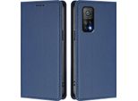 Custodia Per Xiaomi Mi 10T / Mi 10T Pro, Flip Cover In Finto Cuoio Antiurto Magnetica Con Supporto Blu Scuro
