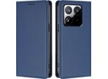 Custodia Per Xiaomi 15T, Flip Cover In Finto Cuoio Antiurto Magnetica Con Supporto Blu Scuro