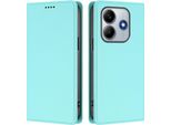 Custodia Per Xiaomi Redmi Note 14 4G, Custodia Magnetica Antiurto Con Supporto In Finto Cuoio Flip Cover Turchese