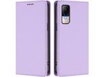 Custodia In Pelle Per Xiaomi Civi 1S, Custodia Magnetica In Finto Cuoio Con Supporto Viola Chiaro