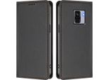 Custodia Per Telefono Cellulare Per Samsung Galaxy A8 2018,Poliuretanoleather Flip Cover Custodia Magnetica Antiurto Con Supporto Nero