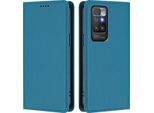 Custodia In Pelle Per Xiaomi Redmi 10 4G, Custodia Flip Magnetica In Finto Cuoio Con Supporto Lake Blu