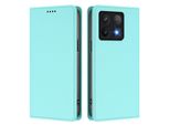 Custodia In Pelle Per Xiaomi 14T Pro, Custodia Flip Magnetica In Finto Cuoio Con Supporto Verde Menta