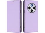 Custodia In Pelle Per Xiaomi Poco M7 5G/C75 4G/Redmi 14C/14R/A4/A3 Pro, Custodia Magnetica In Finto Cuoio Con Supporto Viola Chiaro