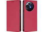 Custodia Per Cellulare Per Tcl 50 Pro Nxtpaper, Flip Cover In Finto Cuoio Antiurto Magnetica Con Supporto Rosso