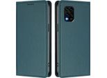 Custodia Per Xiaomi Mi 10 Lite, Flip Cover In Finto Cuoio Antiurto E Magnetica Con Supporto Verde