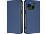 Custodia Per Sharp Aquos R10, Flip Cover In Finto Cuoio Antiurto Magnetica Con Supporto Blu Scuro