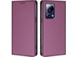 Custodia Per Xiaomi 13 Lite, Flip Cover In Finto Cuoio Antiurto E Magnetica Con Supporto Viola
