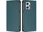 Custodia In Pelle Per Xiaomi Poco X4 Gt/Redmi Note 12T Pro, Custodia Flip Magnetica In Finto Cuoio Con Supporto Verde