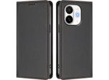 Custodia In Pelle Per Tecno Spark 30C 5G/Pop 9 5G, Custodia Flip Magnetica In Finto Cuoio Con Supporto Nero