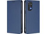 Custodia Per Xiaomi Redmi Note 11S/Note 11 4G, Flip Cover In Finto Cuoio Antiurto Magnetica Con Supporto Blu Scuro