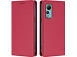Custodia Per Telefono Cellulare Per Ulefone Note 14, Flip Cover In Finto Cuoio Antiurto Magnetica Con Supporto Rosso
