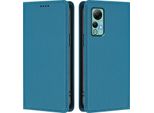 Custodia In Pelle Per Ulefone Note 14, Custodia Flip Magnetica In Finto Cuoio Con Supporto Lake Blu