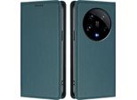 Custodia Per Xiaomi 14 Ultra, Flip Cover In Finto Cuoio Antiurto E Magnetica Con Supporto Verde