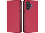 Custodia Per Telefono Cellulare Per Ulefone Note 21, Flip Cover In Finto Cuoio Antiurto Magnetica Con Supporto Rosso