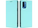Custodia Per Xiaomi Poco M3/Redmi 9T, Flip Cover In Finto Cuoio Antiurto Magnetica Con Supporto Turchese