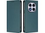 Custodia In Pelle Per Xiaomi Redmi Note 14 Pro 4G, Custodia Flip Magnetica In Finto Cuoio Con Supporto Verde